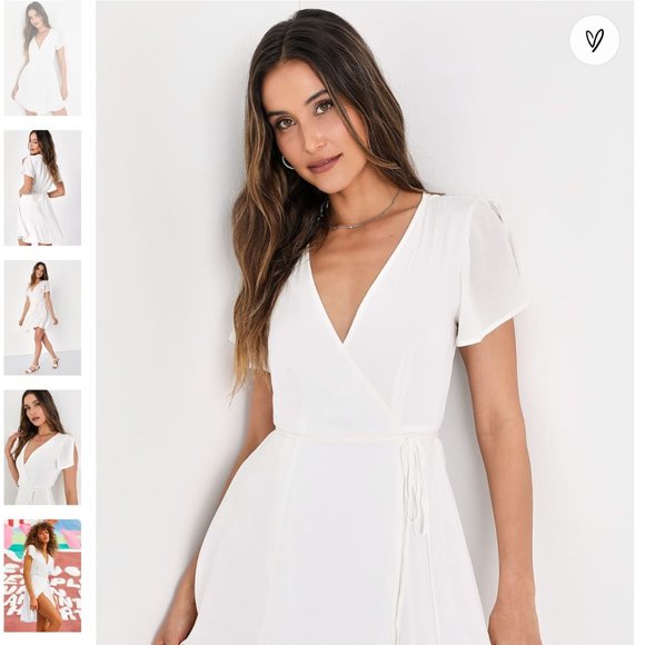 Harbor Point White Wrap Dress from Lulus, size Small - Picture 1 of 3